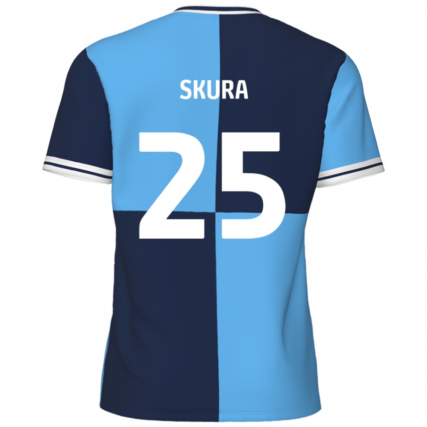 Gyermek Declan Skura #25 Égszínkék Sötétkék Hazai Jersey 2024/25 Mez Póló Ing