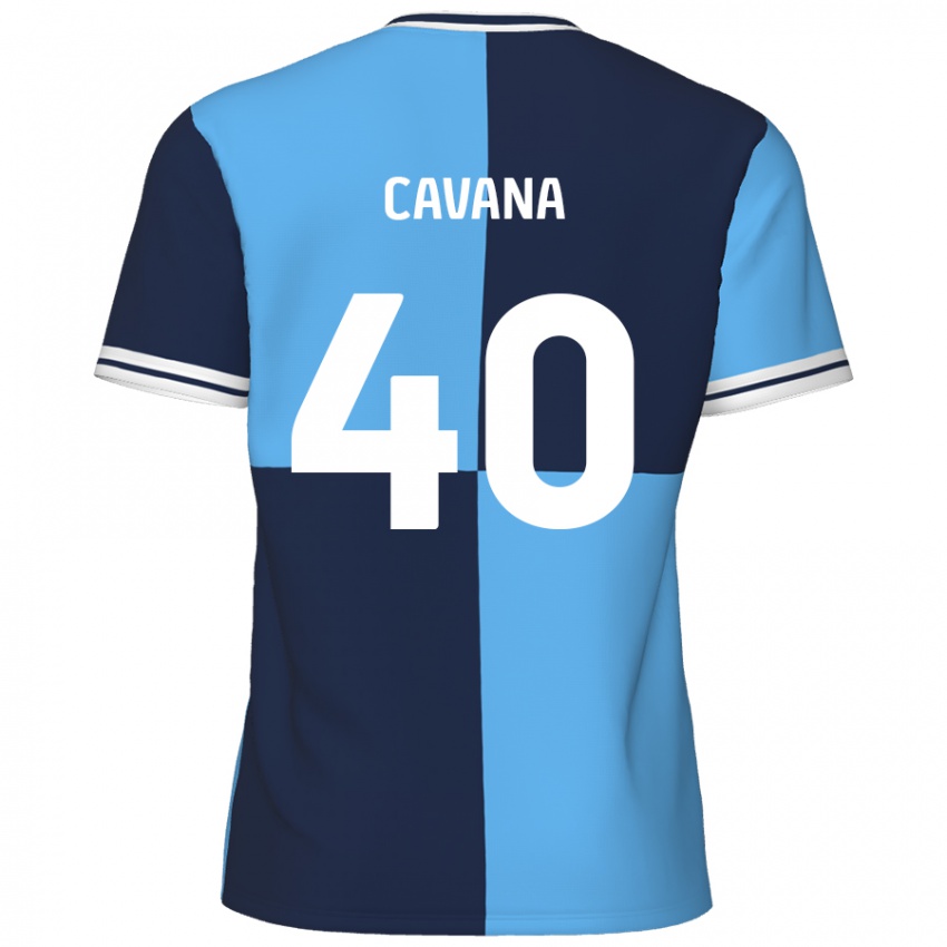 Gyermek Max Cavana #40 Égszínkék Sötétkék Hazai Jersey 2024/25 Mez Póló Ing