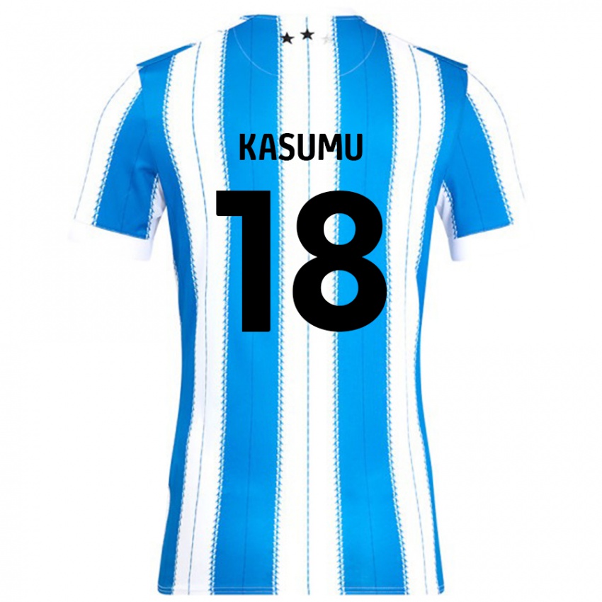 Gyermek David Kasumu #18 Kék Fehér Hazai Jersey 2024/25 Mez Póló Ing