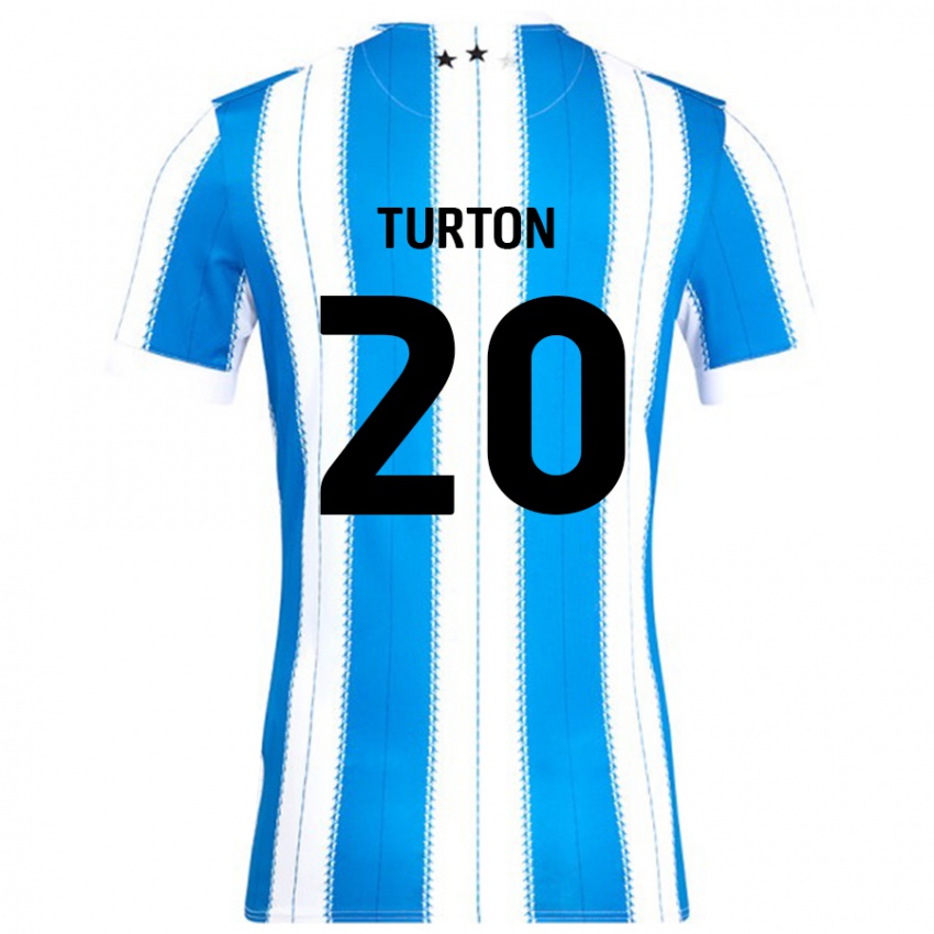 Gyermek Ollie Turton #20 Kék Fehér Hazai Jersey 2024/25 Mez Póló Ing