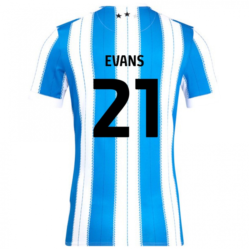 Gyermek Antony Evans #21 Kék Fehér Hazai Jersey 2024/25 Mez Póló Ing