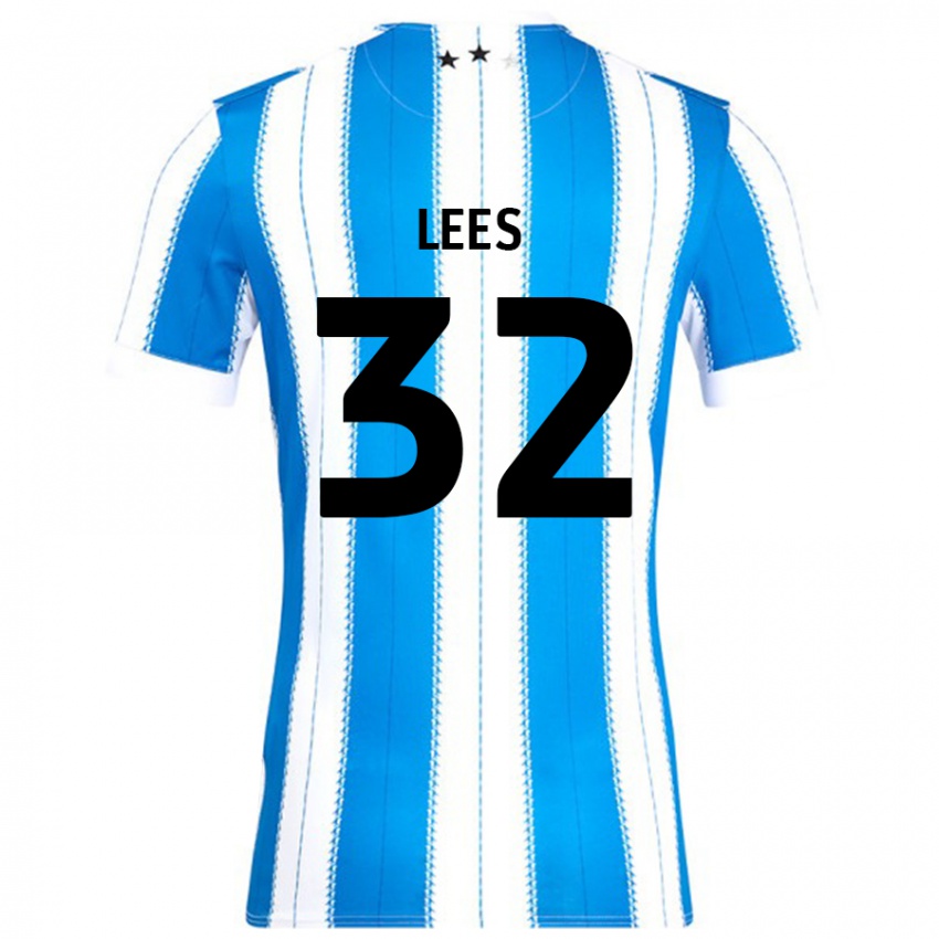 Gyermek Tom Lees #32 Kék Fehér Hazai Jersey 2024/25 Mez Póló Ing