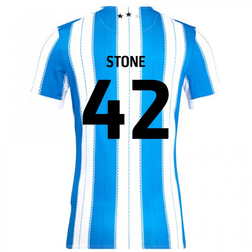 Gyermek Michael Stone #42 Kék Fehér Hazai Jersey 2024/25 Mez Póló Ing