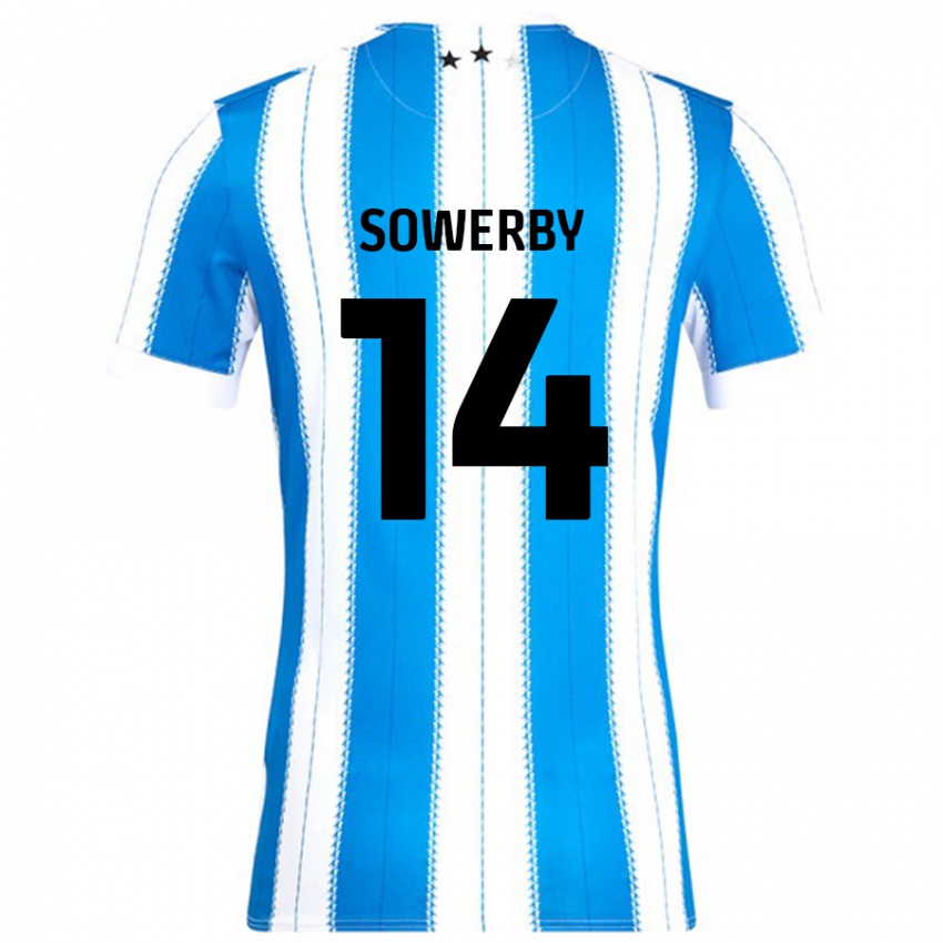 Gyermek Lucy Sowerby #14 Kék Fehér Hazai Jersey 2024/25 Mez Póló Ing