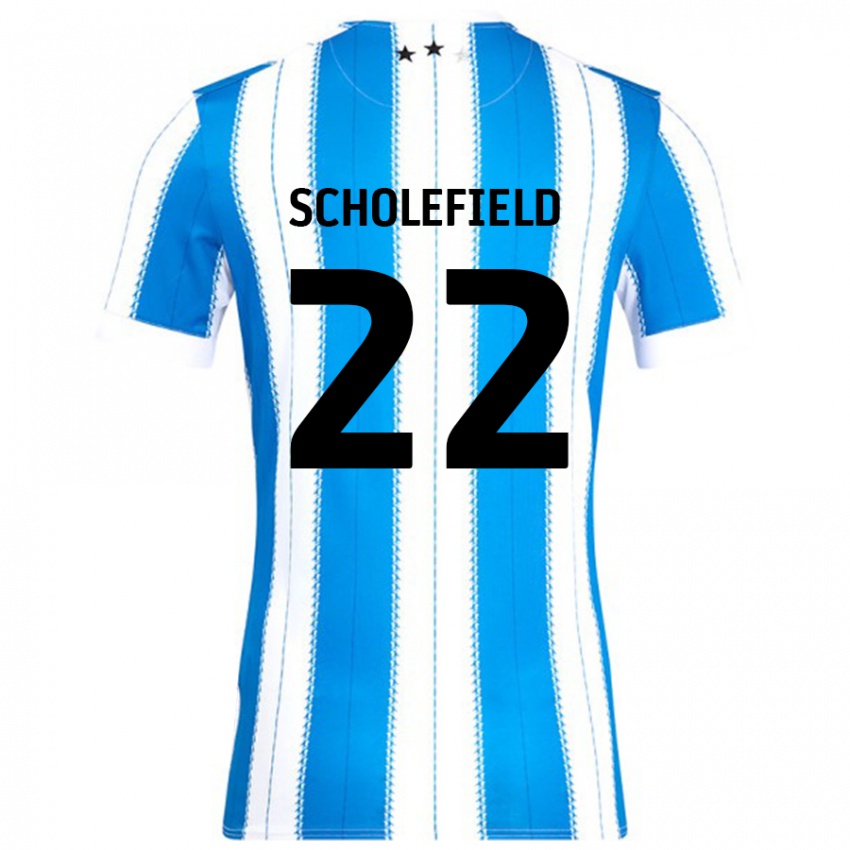 Gyermek Lois Scholefield #22 Kék Fehér Hazai Jersey 2024/25 Mez Póló Ing