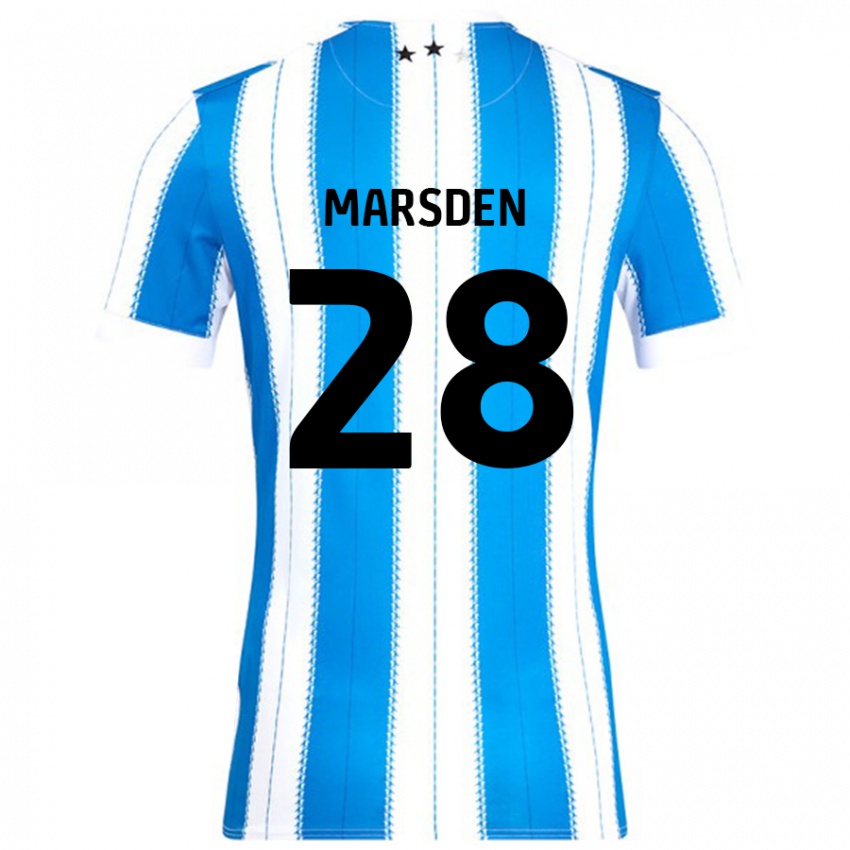 Gyermek Brooke Marsden #28 Kék Fehér Hazai Jersey 2024/25 Mez Póló Ing