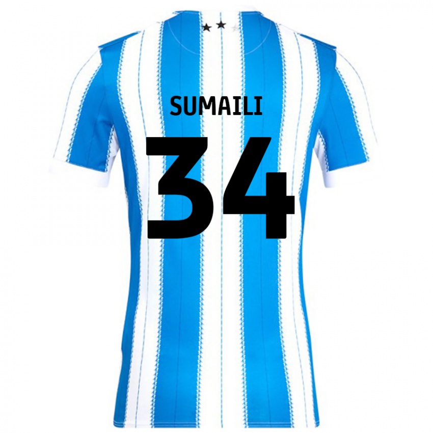 Gyermek Falone Sumaili #34 Kék Fehér Hazai Jersey 2024/25 Mez Póló Ing