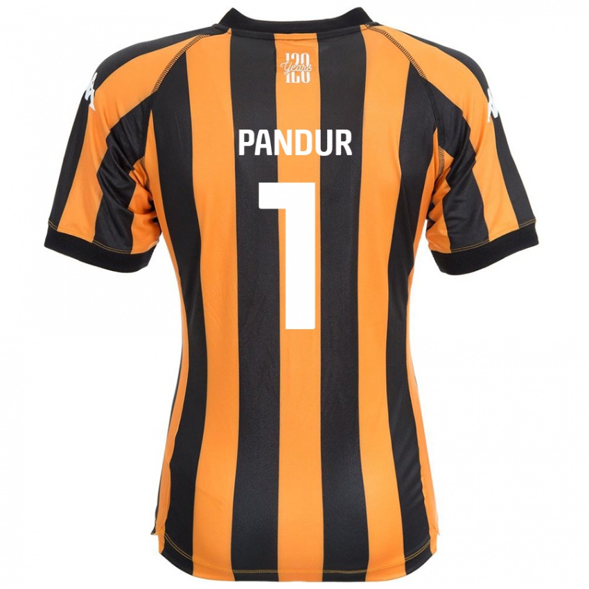 Gyermek Ivor Pandur #1 Fekete Borostyán Hazai Jersey 2024/25 Mez Póló Ing