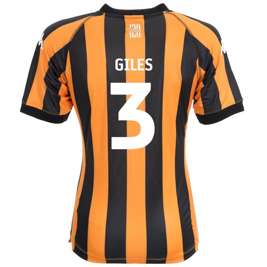 Gyermek Ryan Giles #3 Fekete Borostyán Hazai Jersey 2024/25 Mez Póló Ing