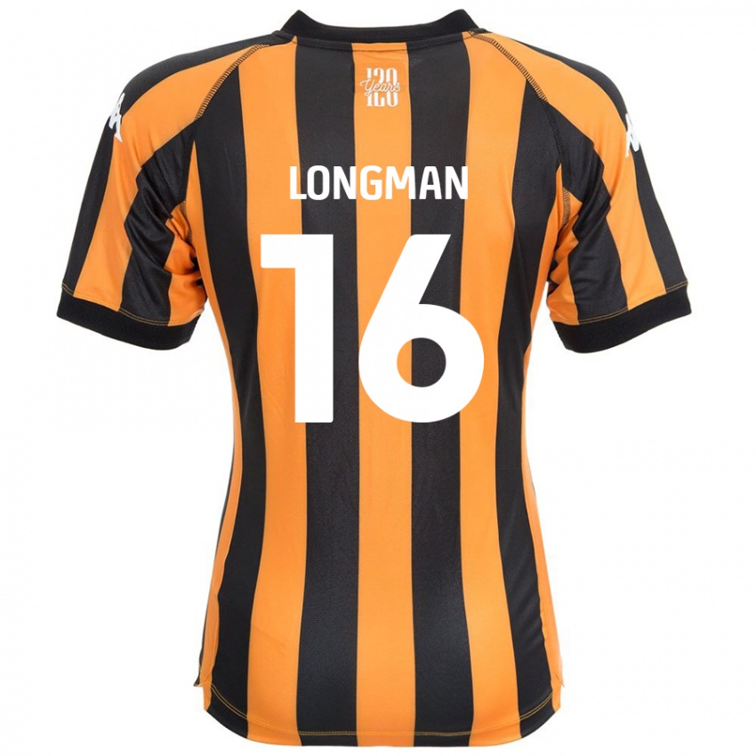 Gyermek Ryan Longman #16 Fekete Borostyán Hazai Jersey 2024/25 Mez Póló Ing