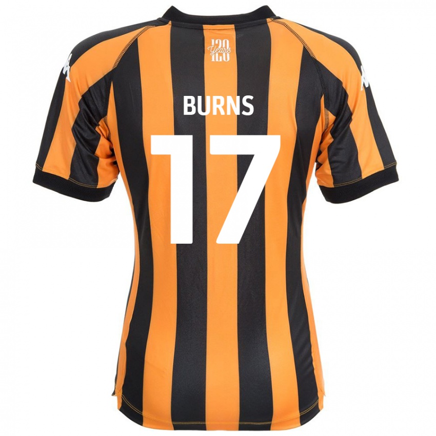 Gyermek Finley Burns #17 Fekete Borostyán Hazai Jersey 2024/25 Mez Póló Ing