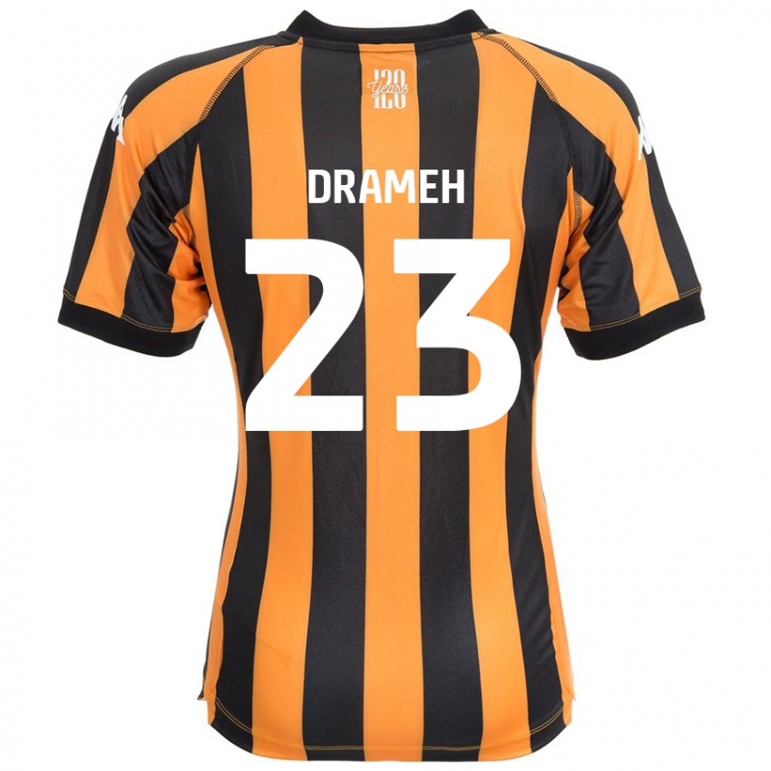 Gyermek Cody Drameh #23 Fekete Borostyán Hazai Jersey 2024/25 Mez Póló Ing