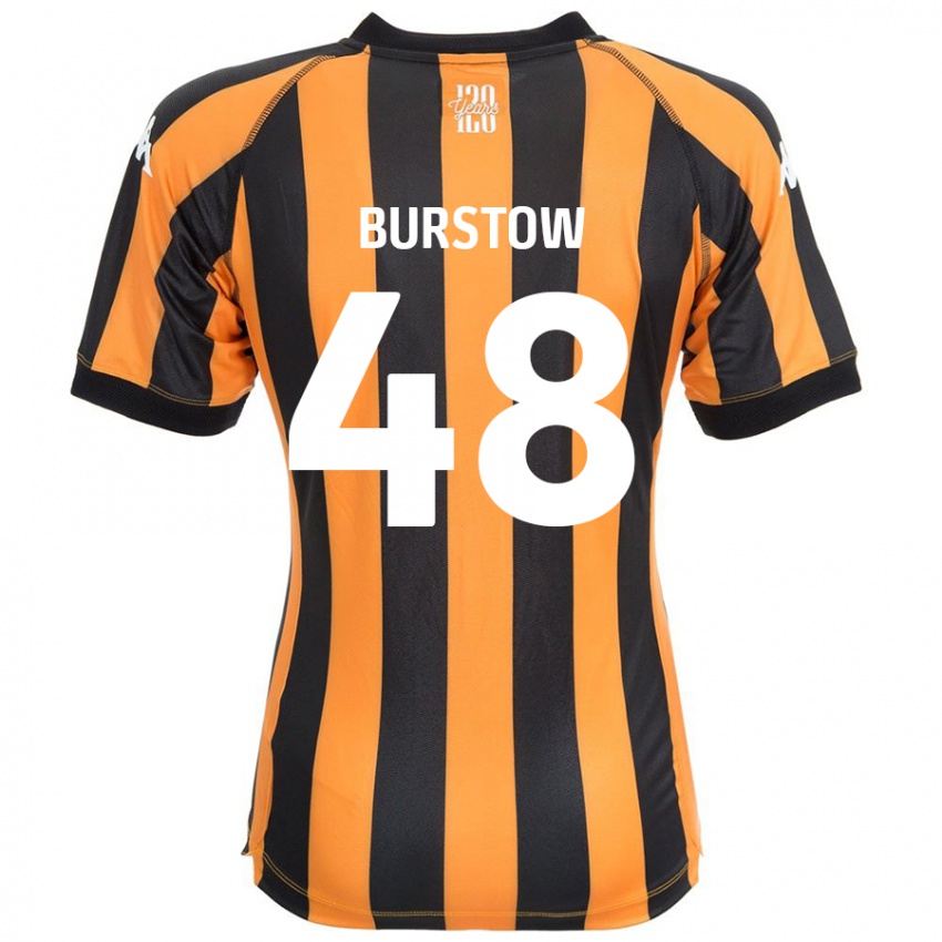 Gyermek Mason Burstow #48 Fekete Borostyán Hazai Jersey 2024/25 Mez Póló Ing