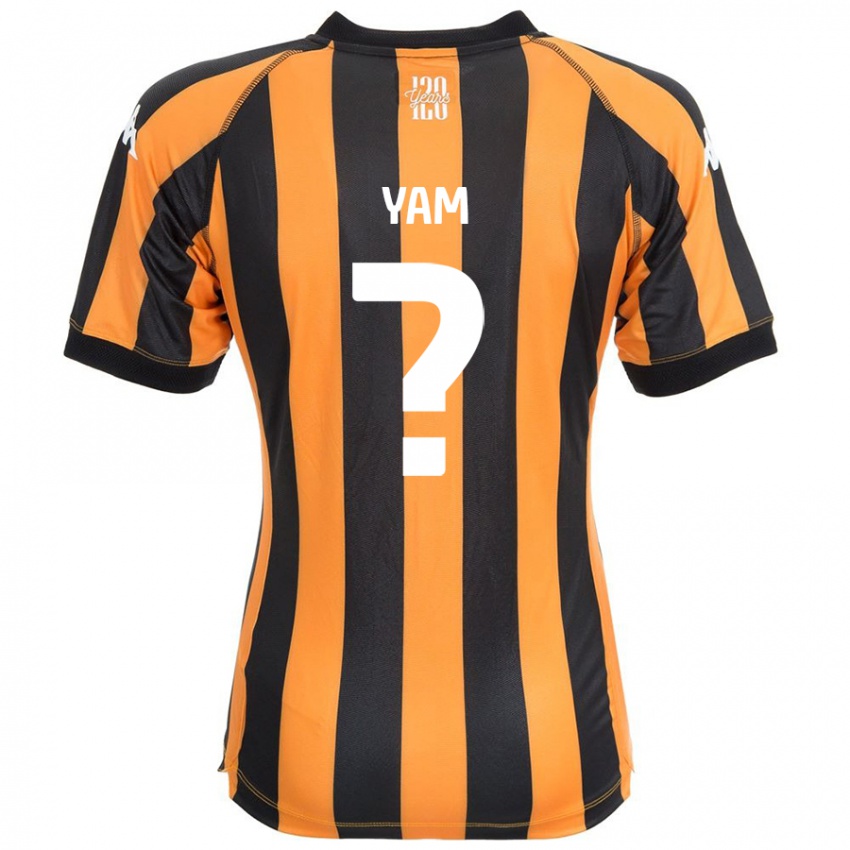 Gyermek Callum Yam #0 Fekete Borostyán Hazai Jersey 2024/25 Mez Póló Ing