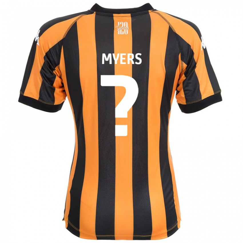 Gyermek Zane Myers #0 Fekete Borostyán Hazai Jersey 2024/25 Mez Póló Ing