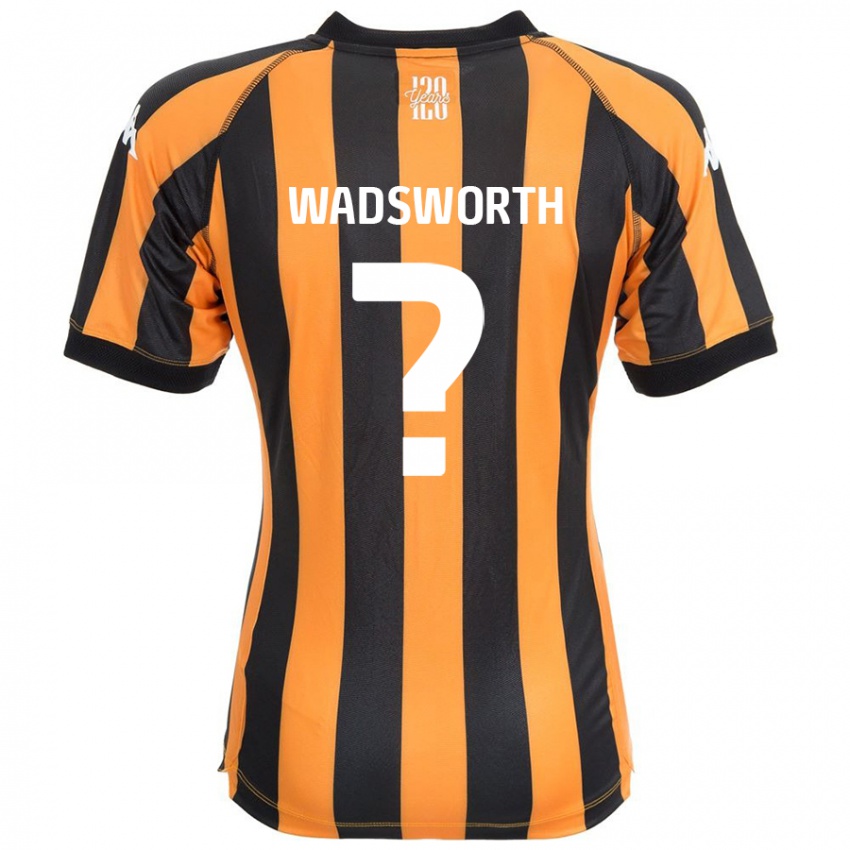 Gyermek Noah Wadsworth #0 Fekete Borostyán Hazai Jersey 2024/25 Mez Póló Ing