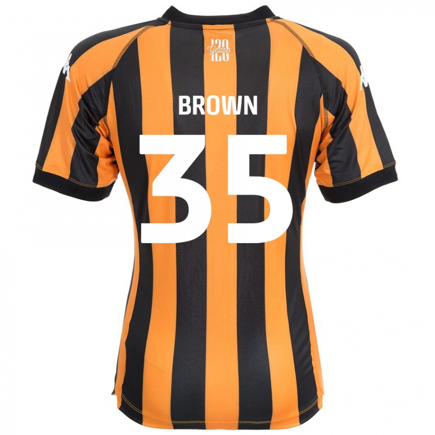 Gyermek Pharrell Brown #35 Fekete Borostyán Hazai Jersey 2024/25 Mez Póló Ing