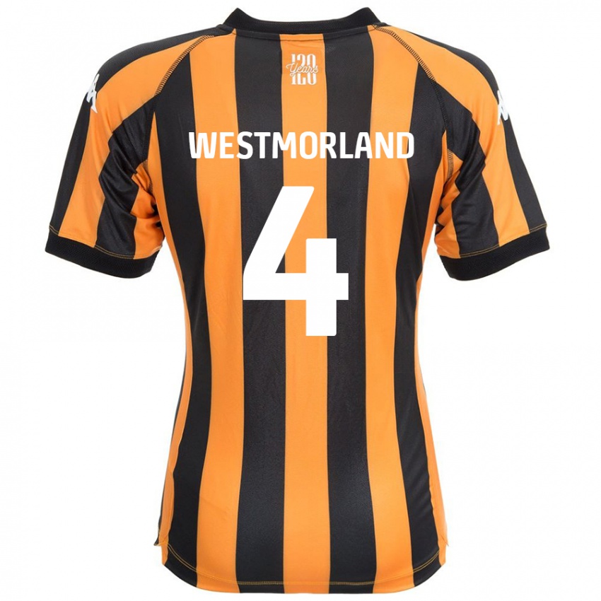 Gyermek Emma Westmorland #4 Fekete Borostyán Hazai Jersey 2024/25 Mez Póló Ing