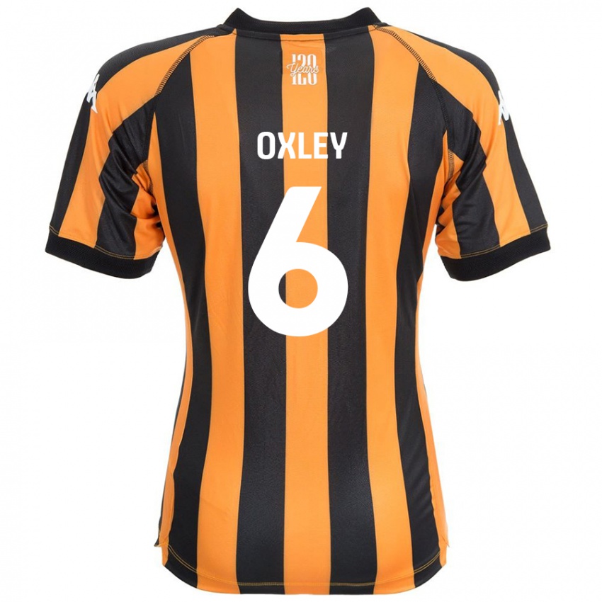 Gyermek Tilly Oxley #6 Fekete Borostyán Hazai Jersey 2024/25 Mez Póló Ing