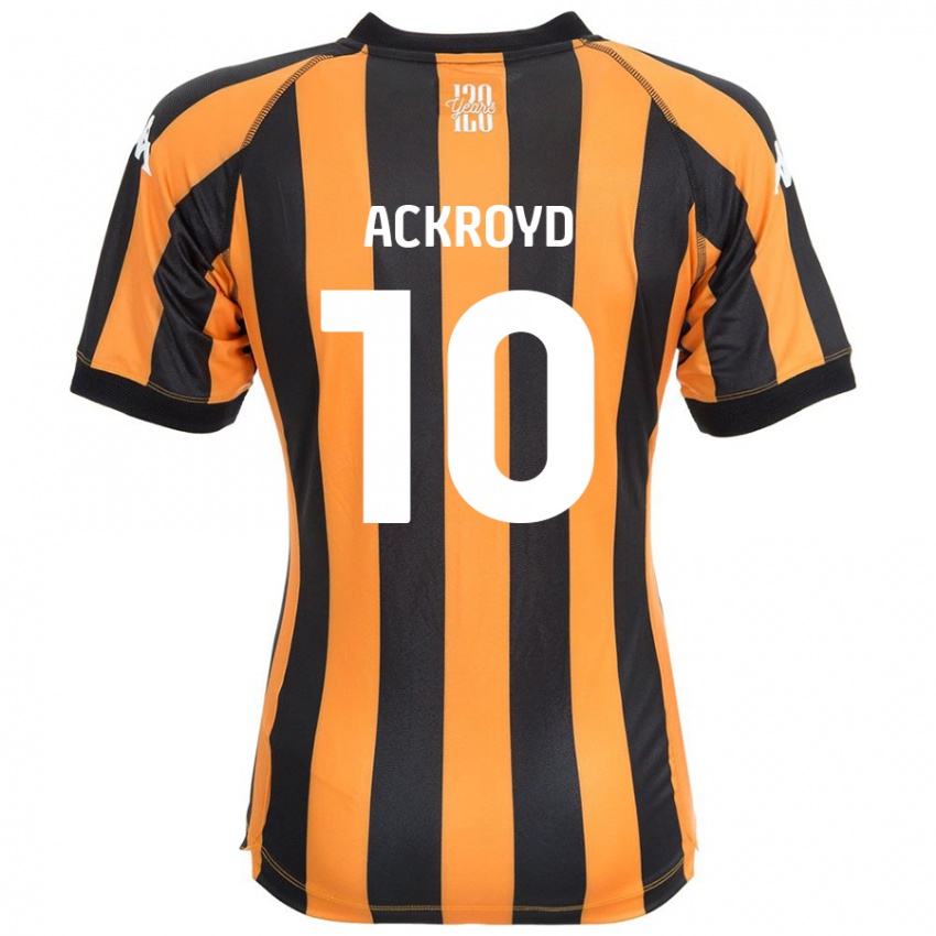 Gyermek Rachael Ackroyd #10 Fekete Borostyán Hazai Jersey 2024/25 Mez Póló Ing