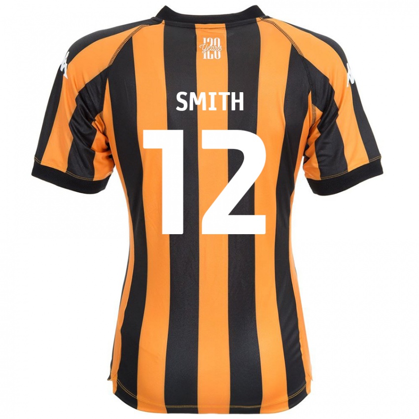 Gyermek Emily Smith #12 Fekete Borostyán Hazai Jersey 2024/25 Mez Póló Ing