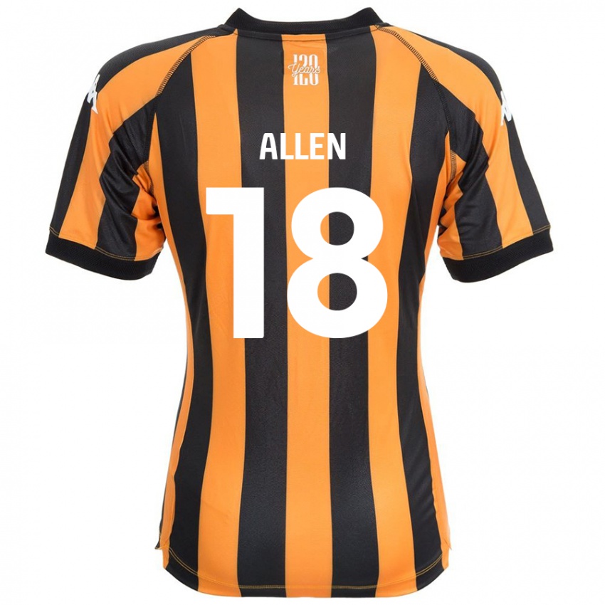 Gyermek Aaliyah Allen #18 Fekete Borostyán Hazai Jersey 2024/25 Mez Póló Ing