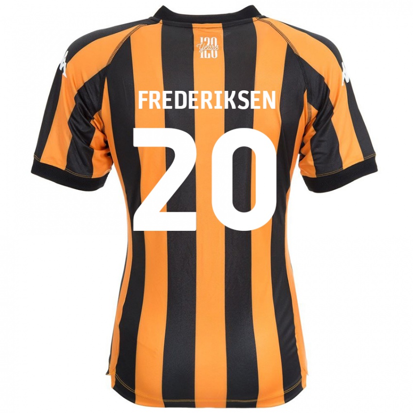 Gyermek Abbey Frederiksen #20 Fekete Borostyán Hazai Jersey 2024/25 Mez Póló Ing