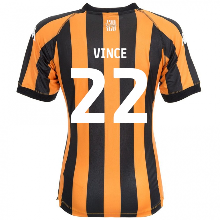 Gyermek Anna Vince #22 Fekete Borostyán Hazai Jersey 2024/25 Mez Póló Ing