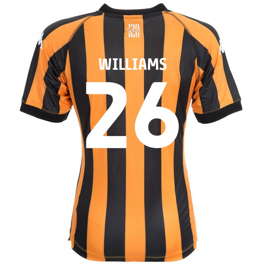 Gyermek Annabel Williams #26 Fekete Borostyán Hazai Jersey 2024/25 Mez Póló Ing