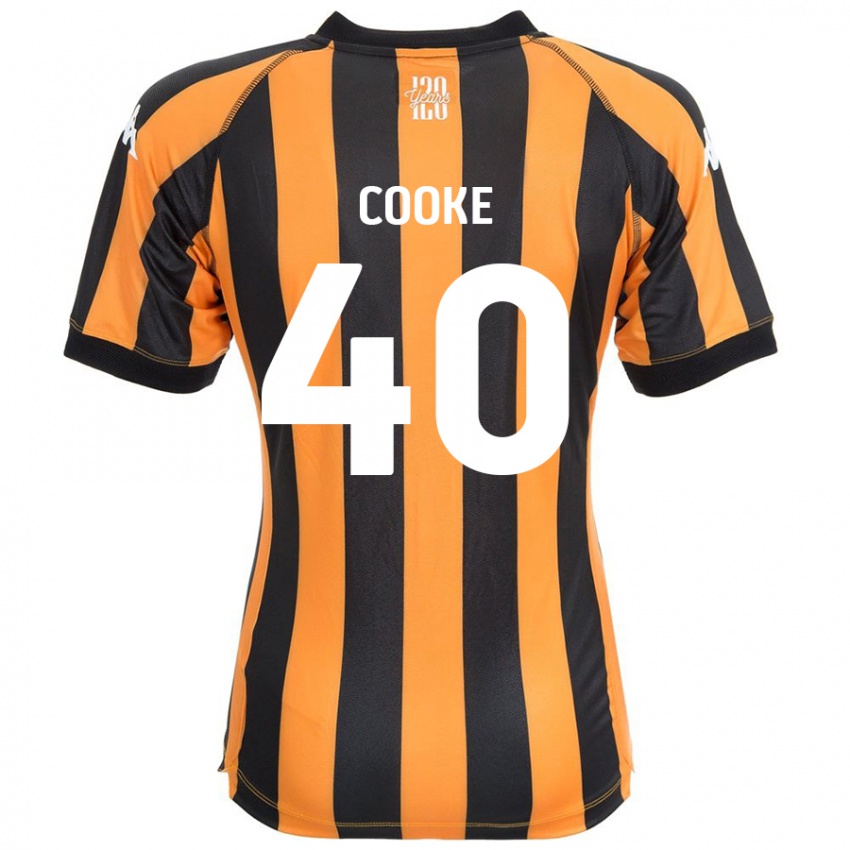 Gyermek Megan Cooke #40 Fekete Borostyán Hazai Jersey 2024/25 Mez Póló Ing