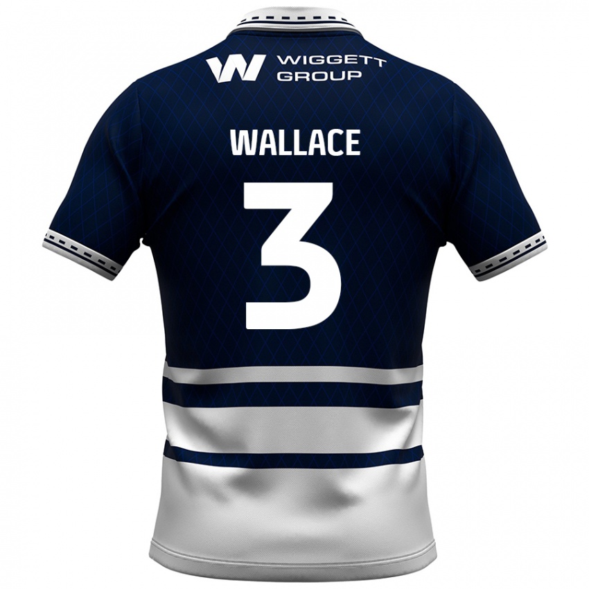 Gyermek Murray Wallace #3 Sötétkék Fehér Hazai Jersey 2024/25 Mez Póló Ing