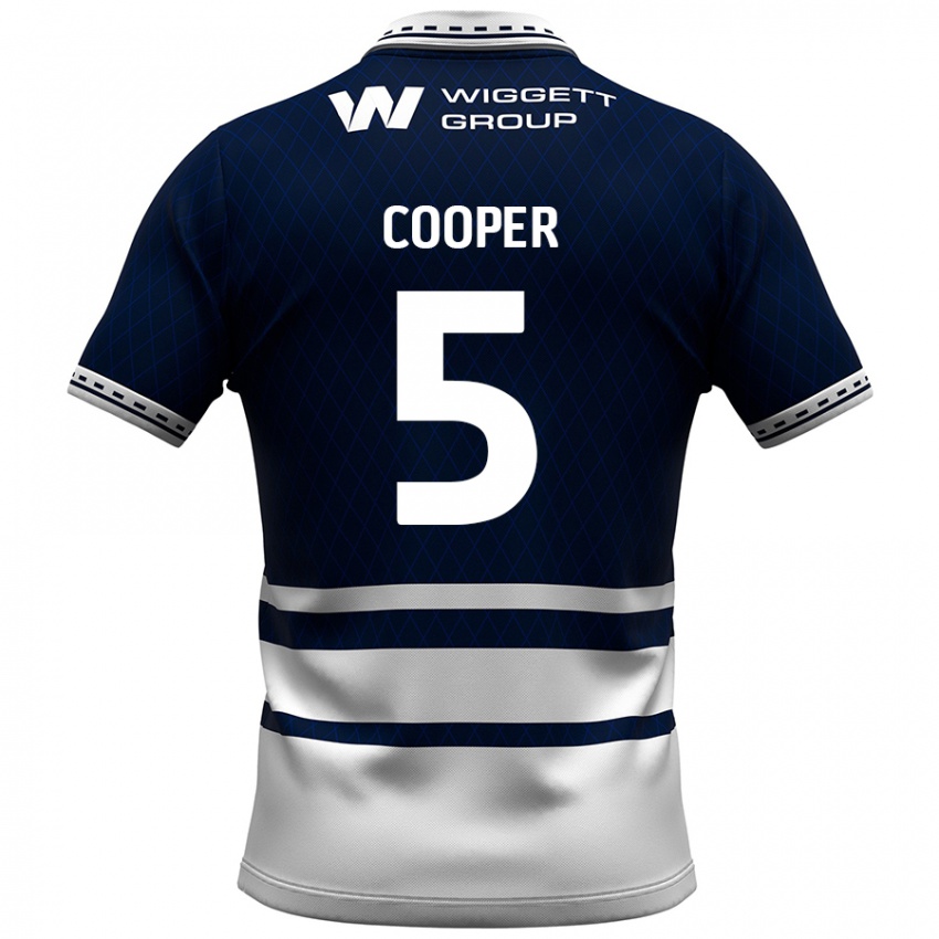 Gyermek Jake Cooper #5 Sötétkék Fehér Hazai Jersey 2024/25 Mez Póló Ing