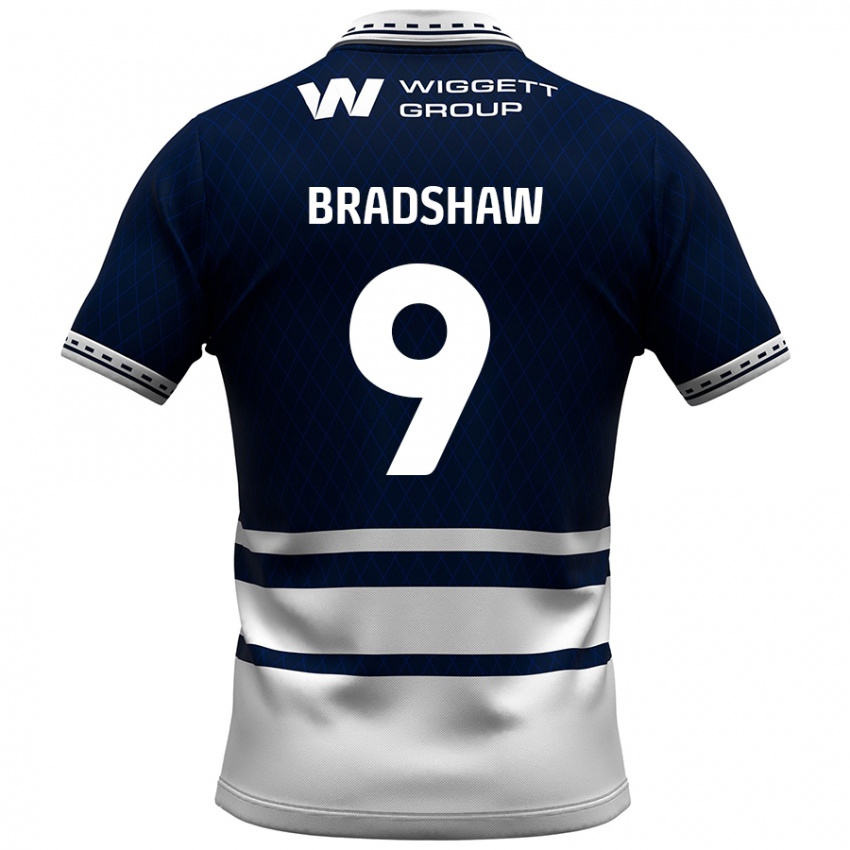 Gyermek Tom Bradshaw #9 Sötétkék Fehér Hazai Jersey 2024/25 Mez Póló Ing