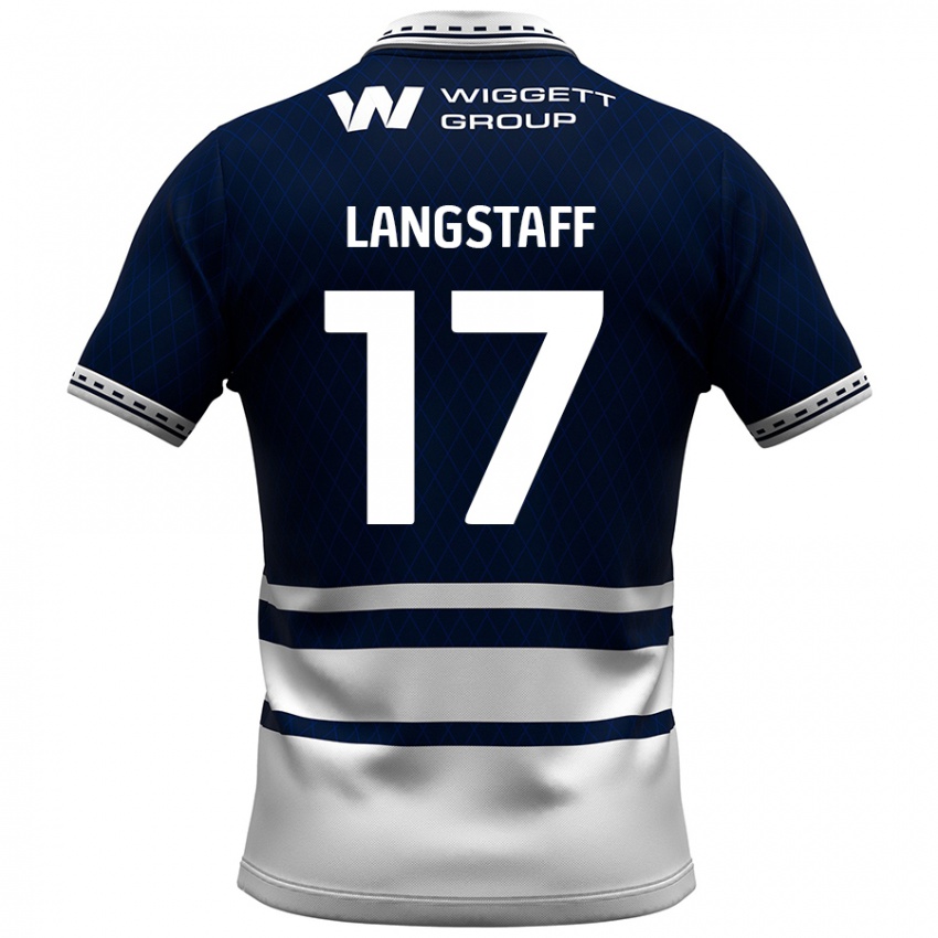 Gyermek Macaulay Langstaff #17 Sötétkék Fehér Hazai Jersey 2024/25 Mez Póló Ing