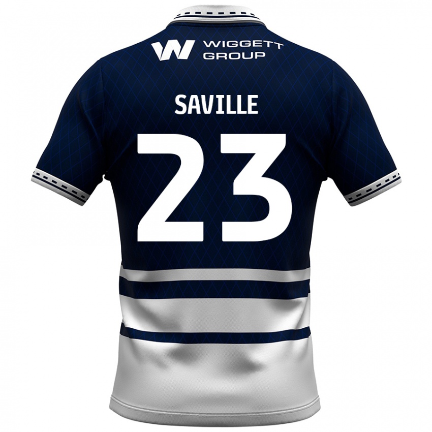 Gyermek George Saville #23 Sötétkék Fehér Hazai Jersey 2024/25 Mez Póló Ing