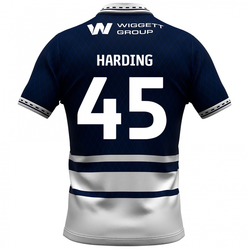 Gyermek Wes Harding #45 Sötétkék Fehér Hazai Jersey 2024/25 Mez Póló Ing