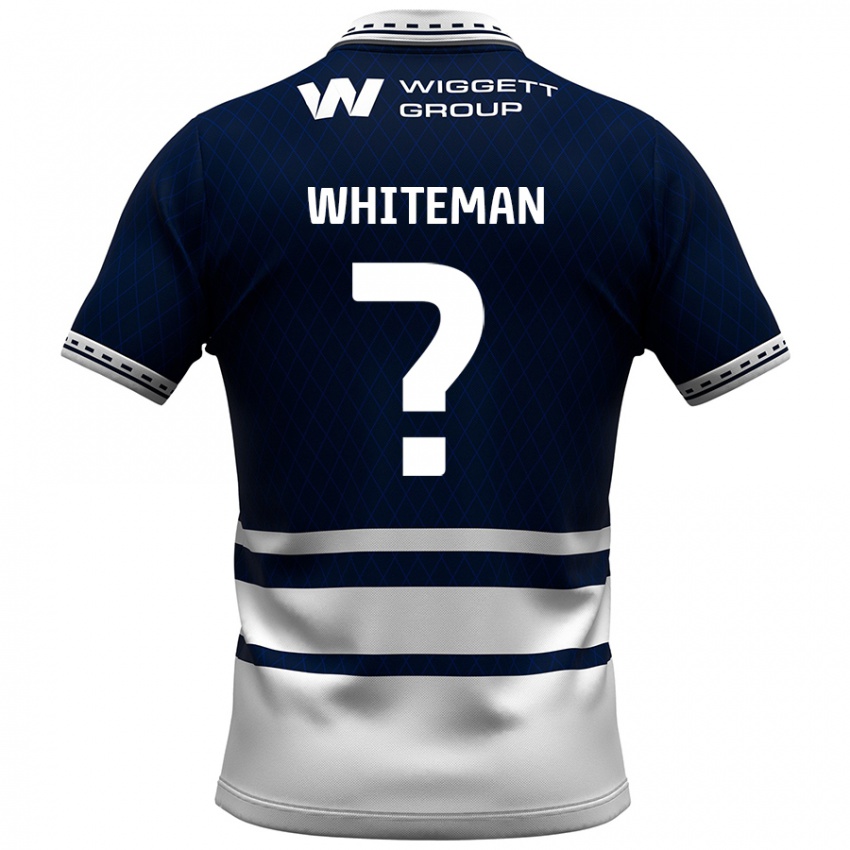 Gyermek Harvey Whiteman #0 Sötétkék Fehér Hazai Jersey 2024/25 Mez Póló Ing