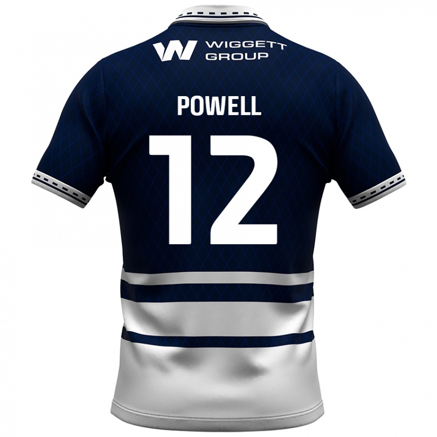 Gyermek Beth Powell #12 Sötétkék Fehér Hazai Jersey 2024/25 Mez Póló Ing