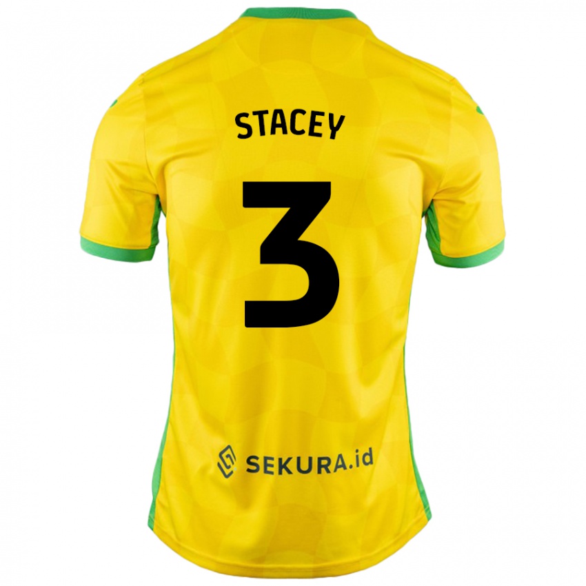 Gyermek Jack Stacey #3 Sárga Zöld Hazai Jersey 2024/25 Mez Póló Ing