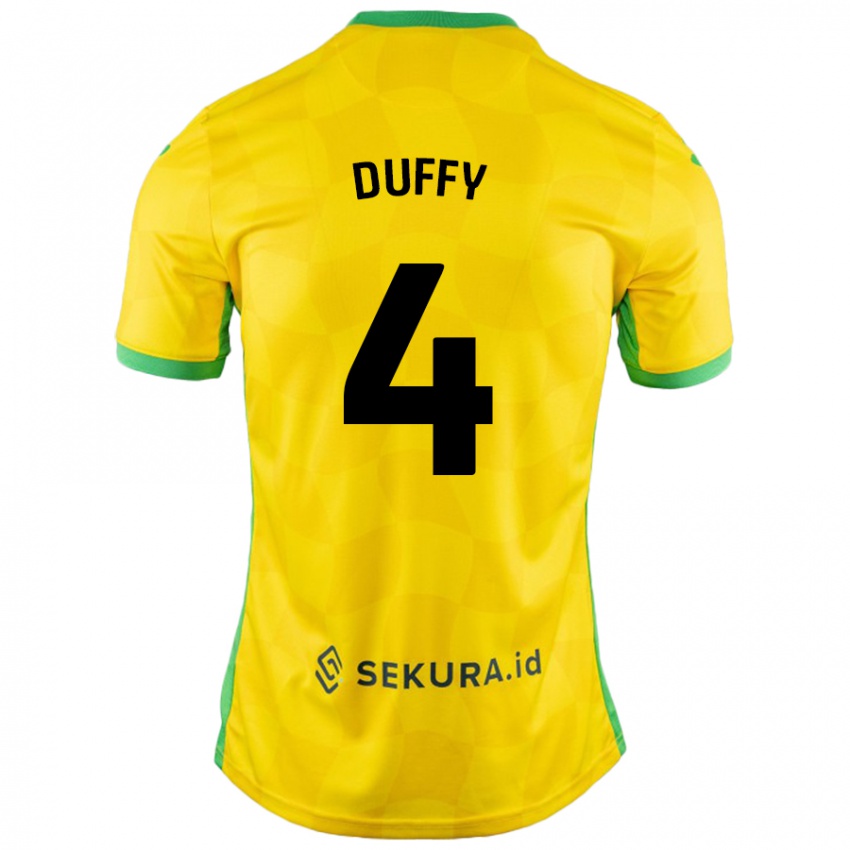 Gyermek Shane Duffy #4 Sárga Zöld Hazai Jersey 2024/25 Mez Póló Ing