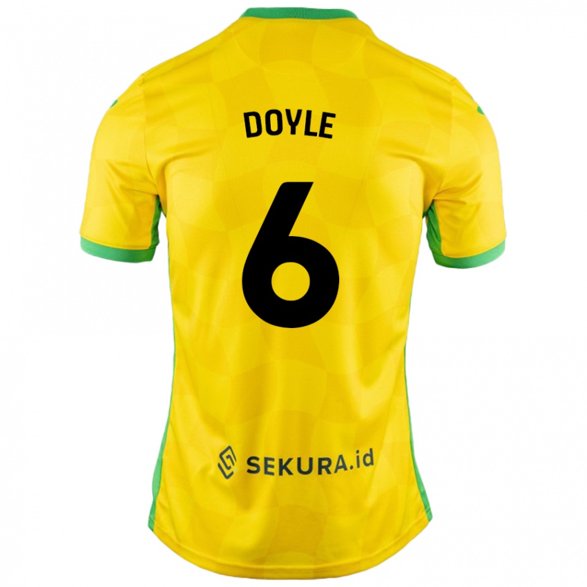 Gyermek Callum Doyle #6 Sárga Zöld Hazai Jersey 2024/25 Mez Póló Ing