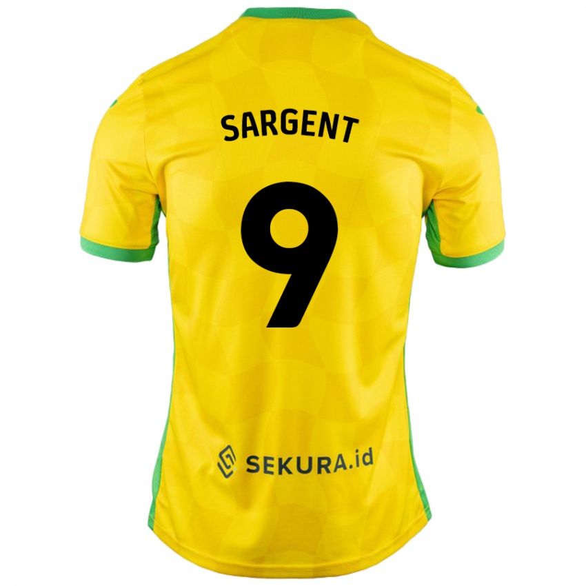 Gyermek Josh Sargent #9 Sárga Zöld Hazai Jersey 2024/25 Mez Póló Ing