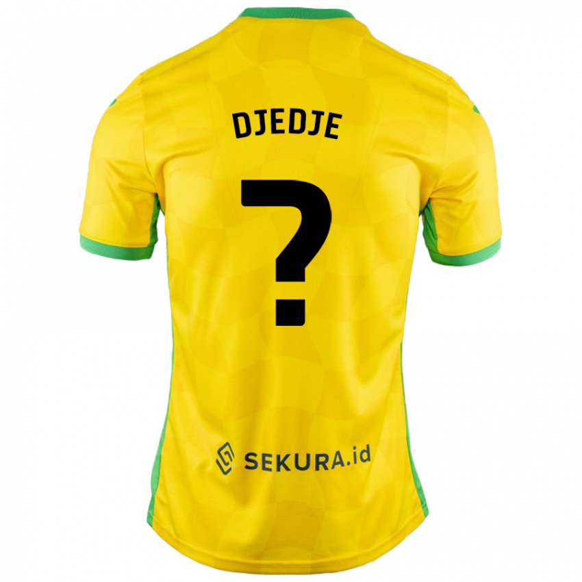 Gyermek Uriah Djedje #0 Sárga Zöld Hazai Jersey 2024/25 Mez Póló Ing