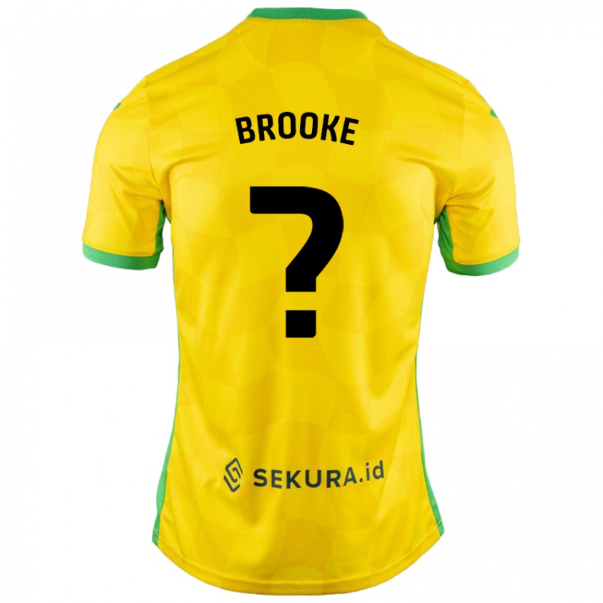 Gyermek Harry Brooke #0 Sárga Zöld Hazai Jersey 2024/25 Mez Póló Ing