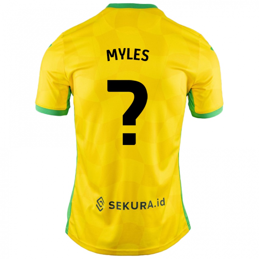 Gyermek Elliot Myles #0 Sárga Zöld Hazai Jersey 2024/25 Mez Póló Ing