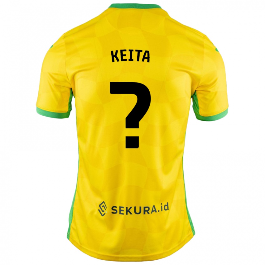 Gyermek Gabriel Keita #0 Sárga Zöld Hazai Jersey 2024/25 Mez Póló Ing