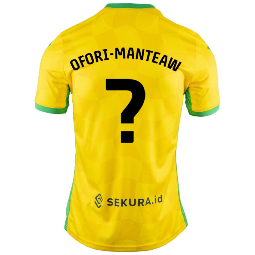 Gyermek Lloyd Ofori-Manteaw #0 Sárga Zöld Hazai Jersey 2024/25 Mez Póló Ing