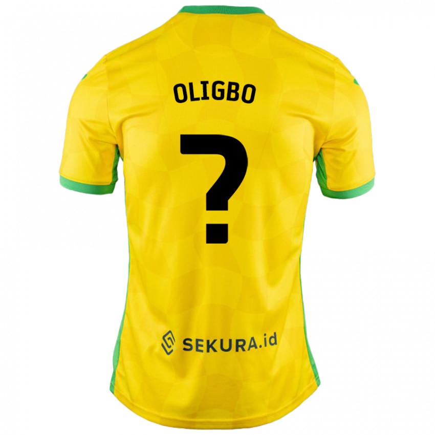 Gyermek Finlay Oligbo #0 Sárga Zöld Hazai Jersey 2024/25 Mez Póló Ing