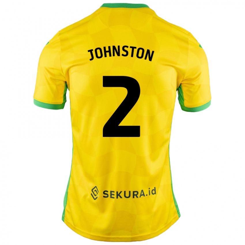 Gyermek Chardonnay Johnston #2 Sárga Zöld Hazai Jersey 2024/25 Mez Póló Ing