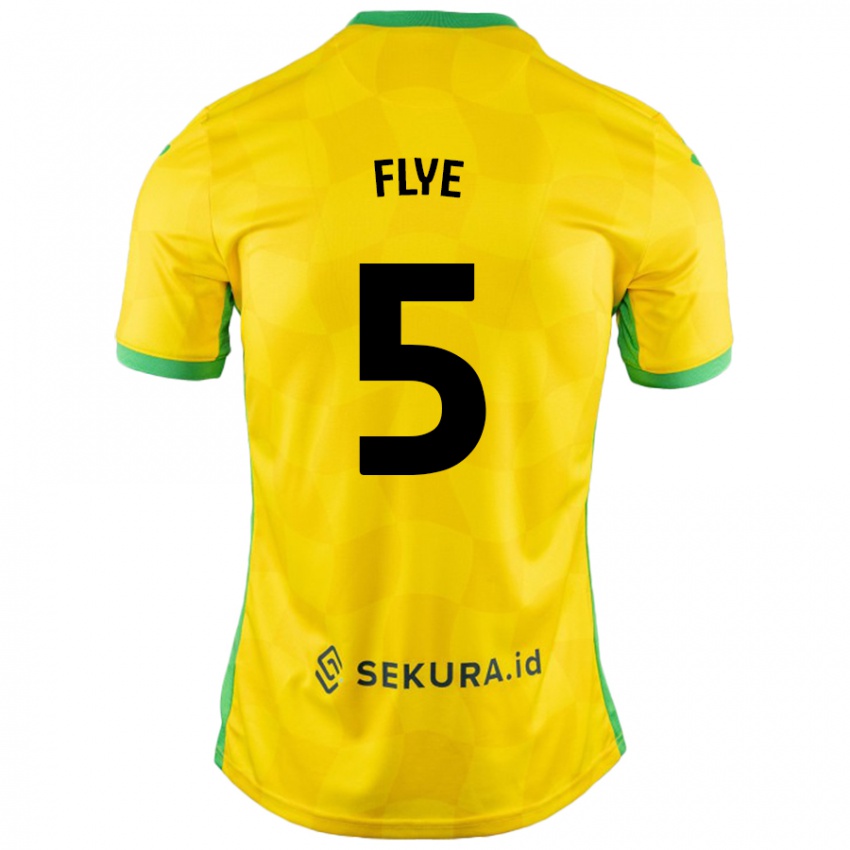 Gyermek Ceri Flye #5 Sárga Zöld Hazai Jersey 2024/25 Mez Póló Ing